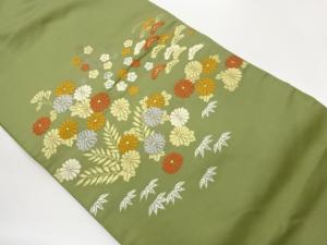 菊・梅・松模様刺繍名古屋帯